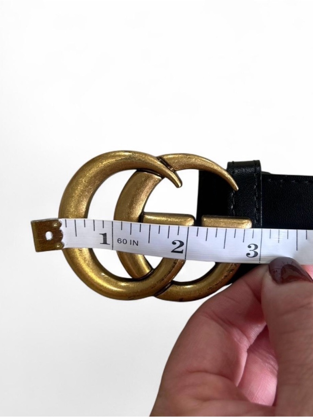Gucci GG Marmont Black Leather
Wide Belt Gold Double G Buckle Size 32 - Picture 7 of 8